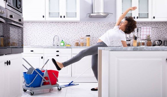 Anti-slip treatment applied to tile flooring