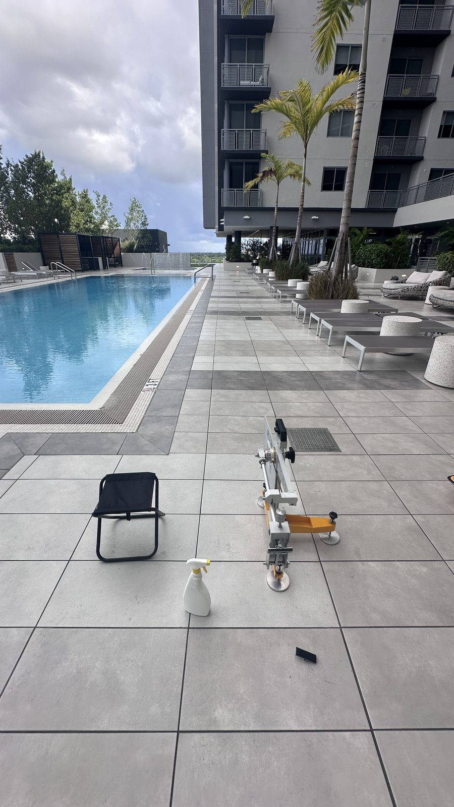 Pendulum Slip Tester on a resort pool deck