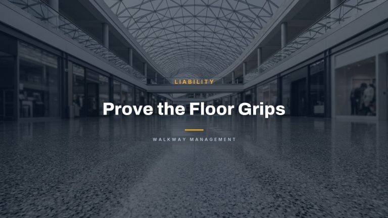 Polished commercial floor with the headline Prove the Floor Grips