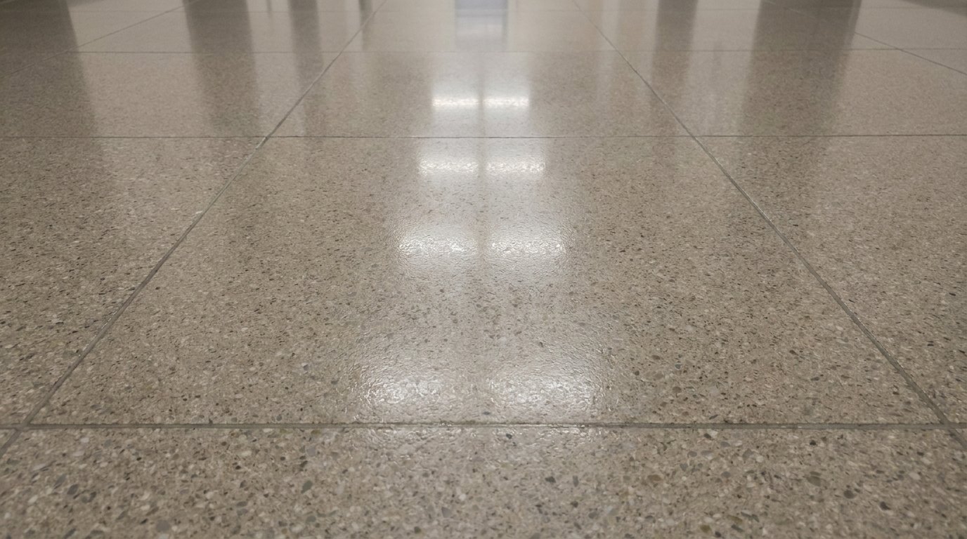 The floor at the center of the case.