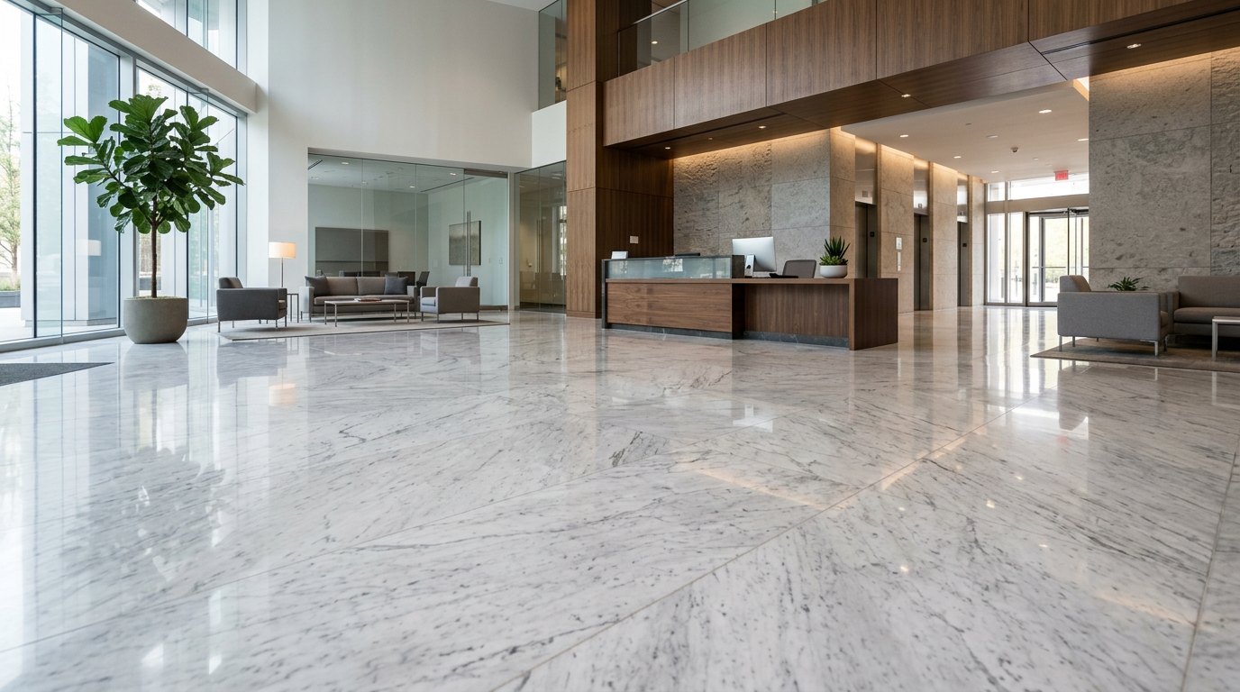 A building lobby.
