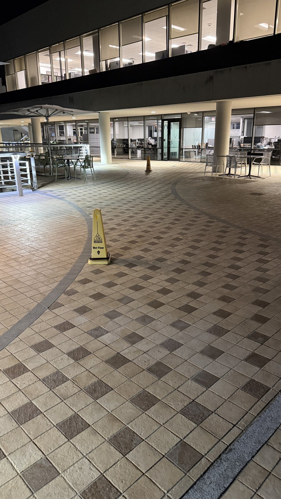 A mall concourse.
