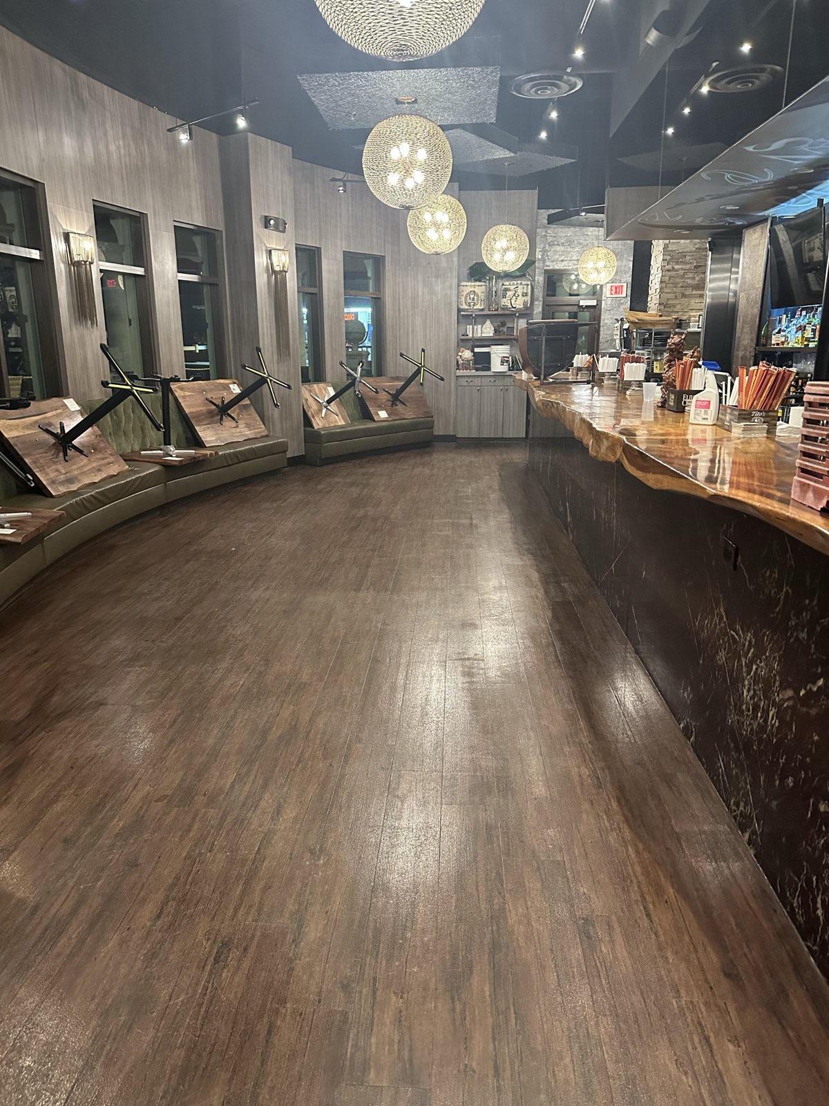 A finished hospitality interior.