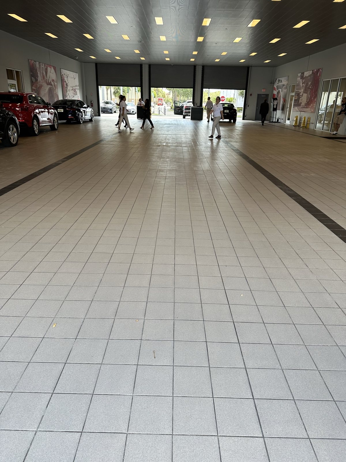 A showroom floor.