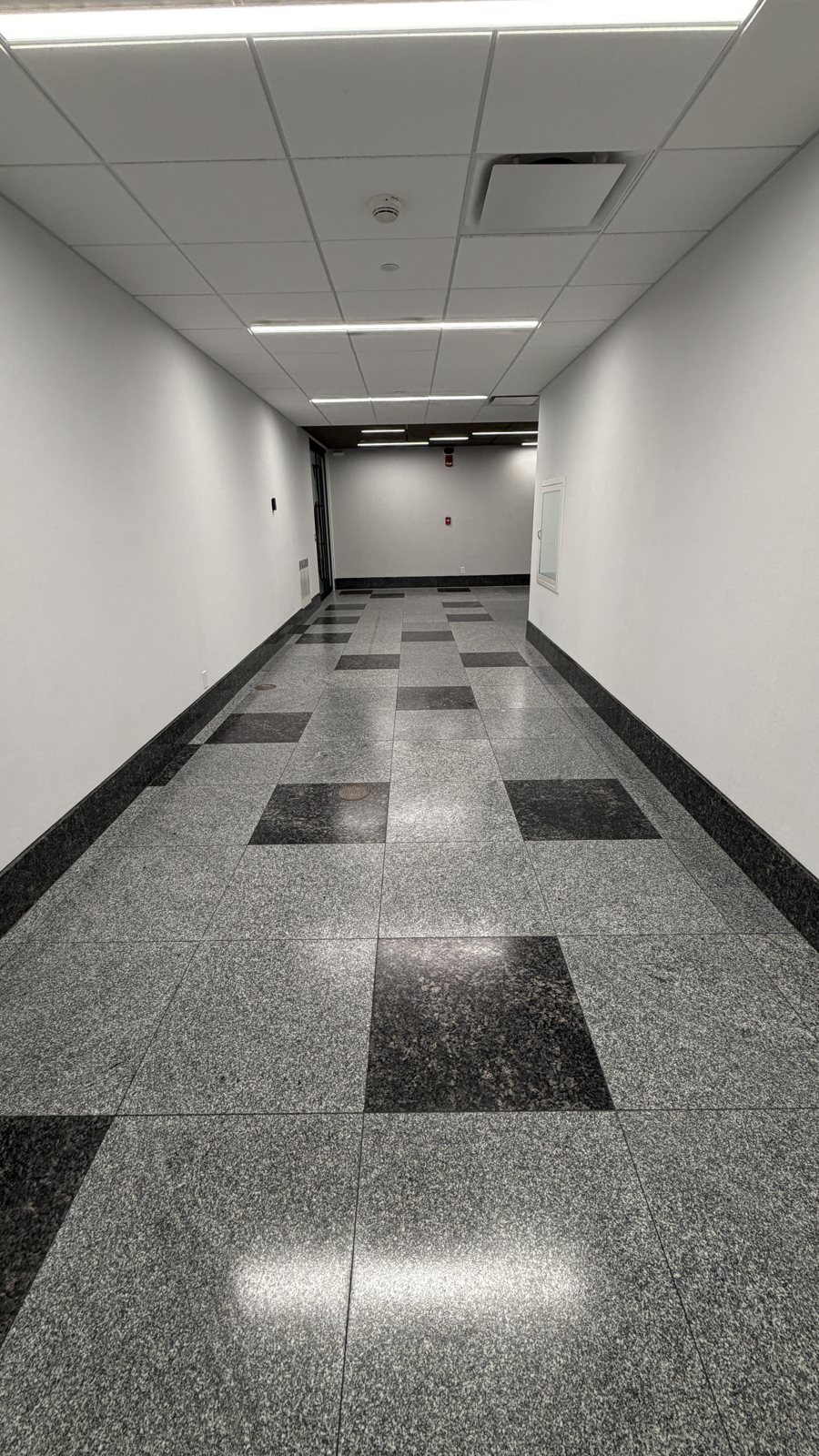 A terrazzo corridor.