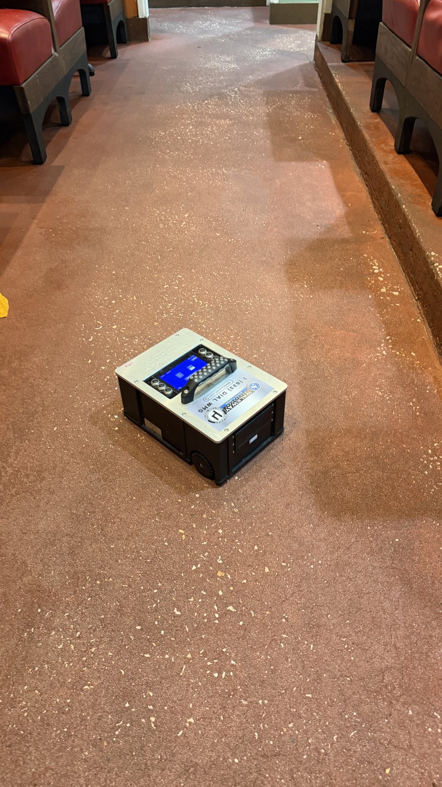 DCOF testing on a terrazzo floor.