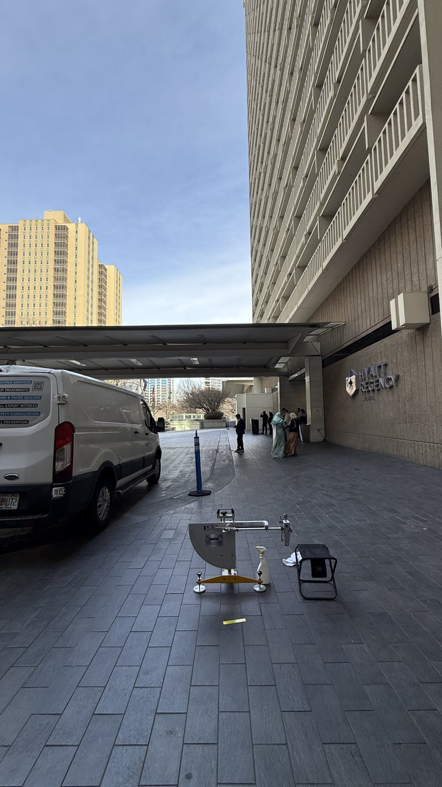 DCOF testing in a parking structure.