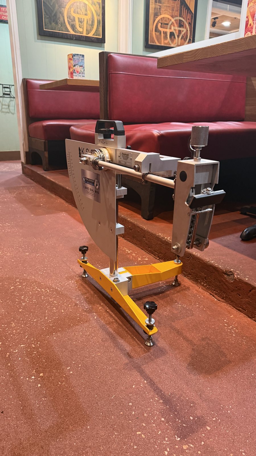 Pendulum testing in a restaurant.