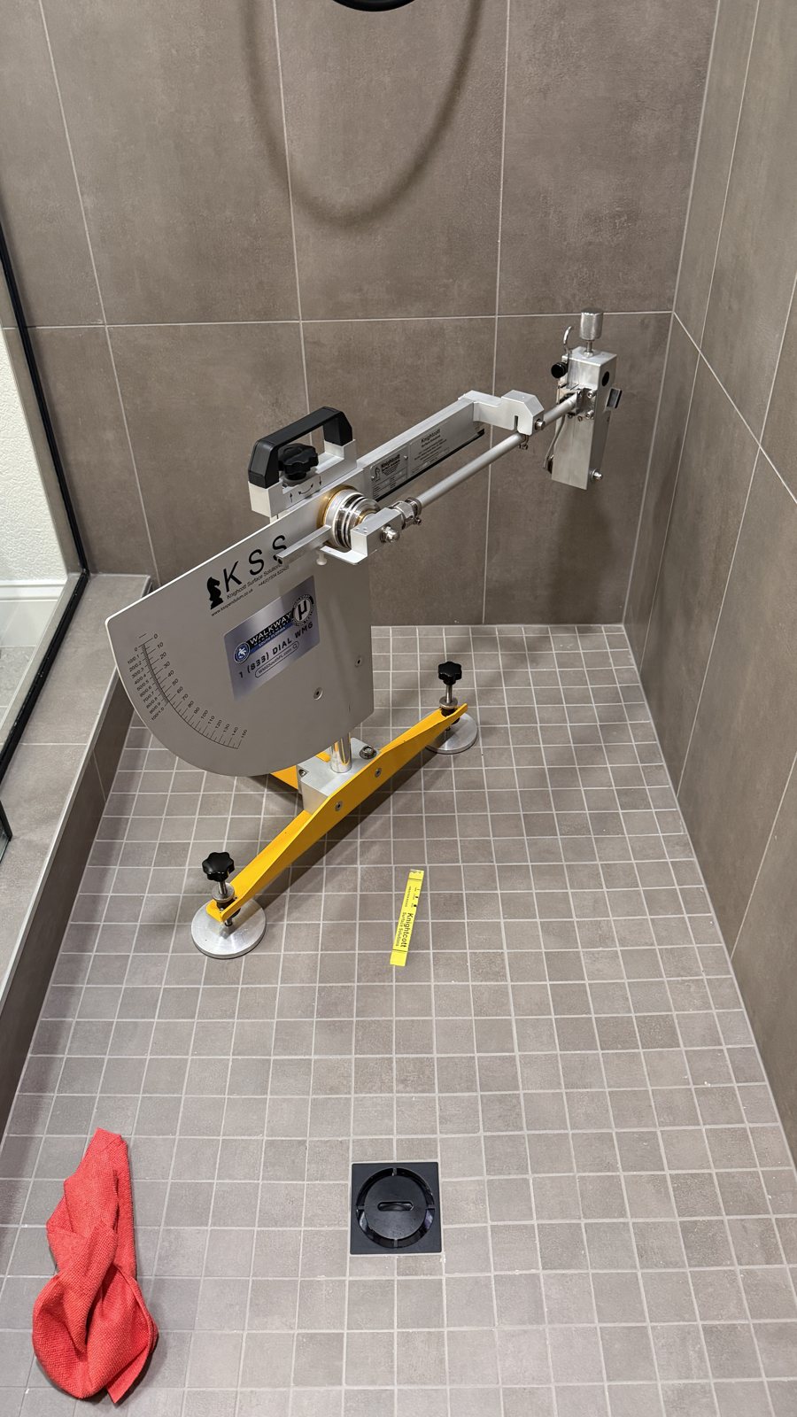 Testing a wet shower.