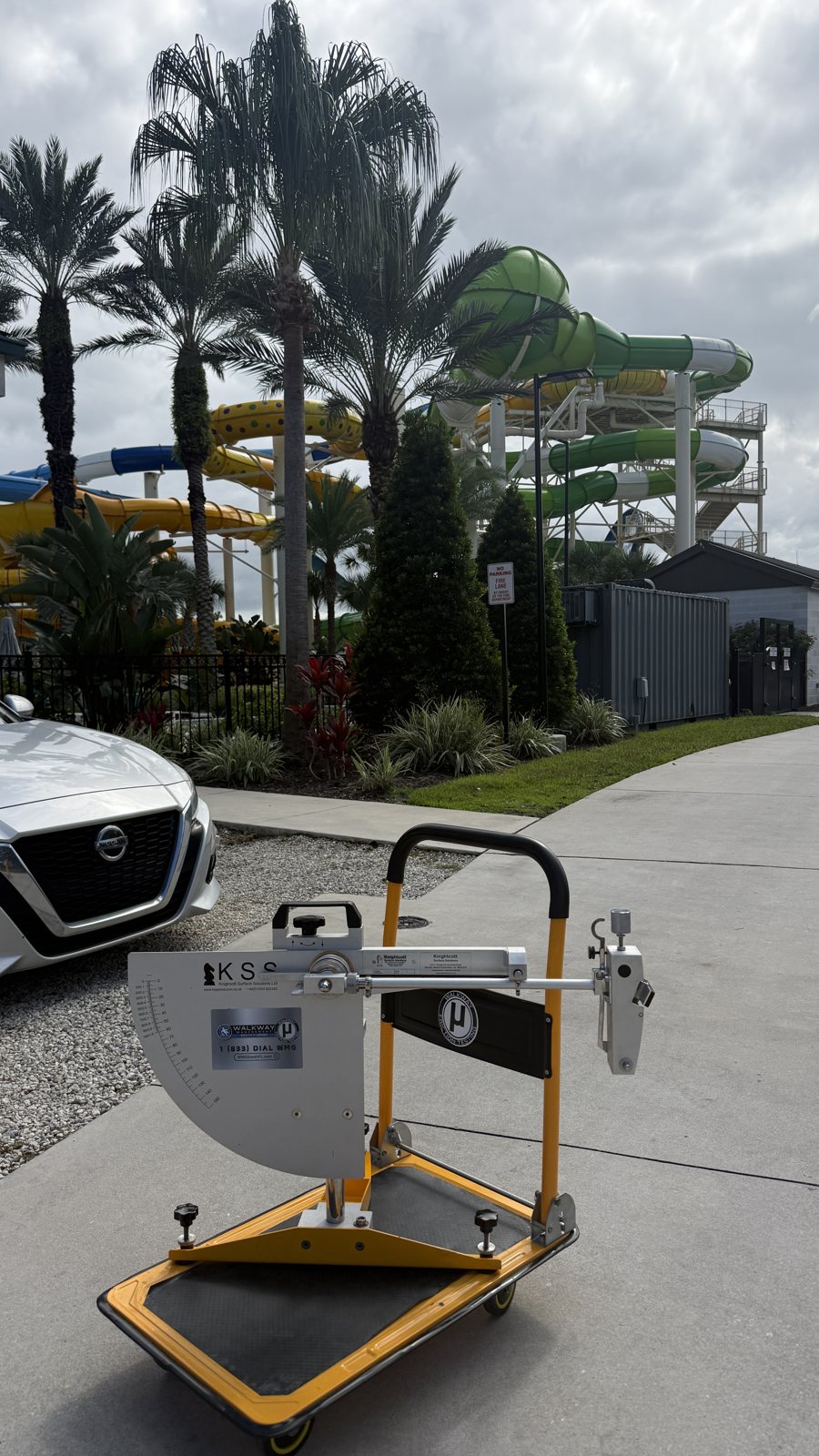 Testing near a waterpark.